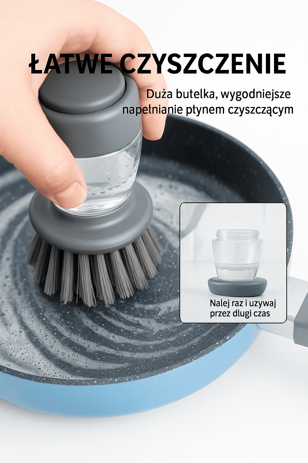 Szczotka z dozownikiem do naczyń – szybkie i wygodne zmywanie