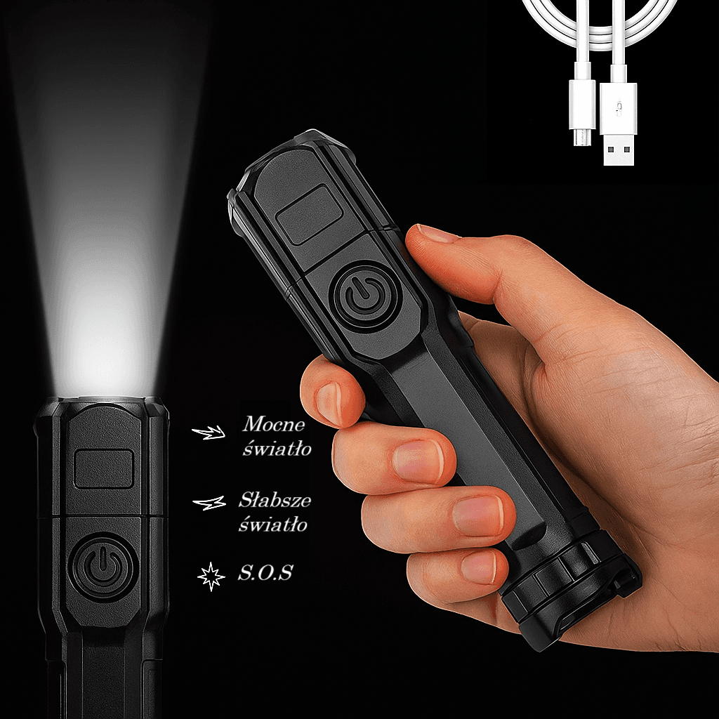 Latarka taktyczna F15-T z zoomem i USB