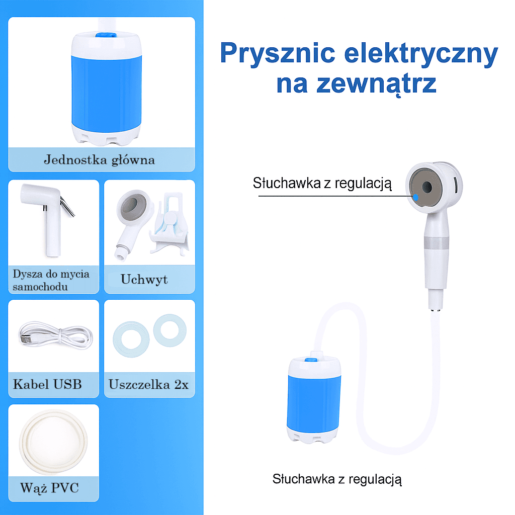 Prysznic turystyczny z pompką – kąpiel gdziekolwiek jesteś